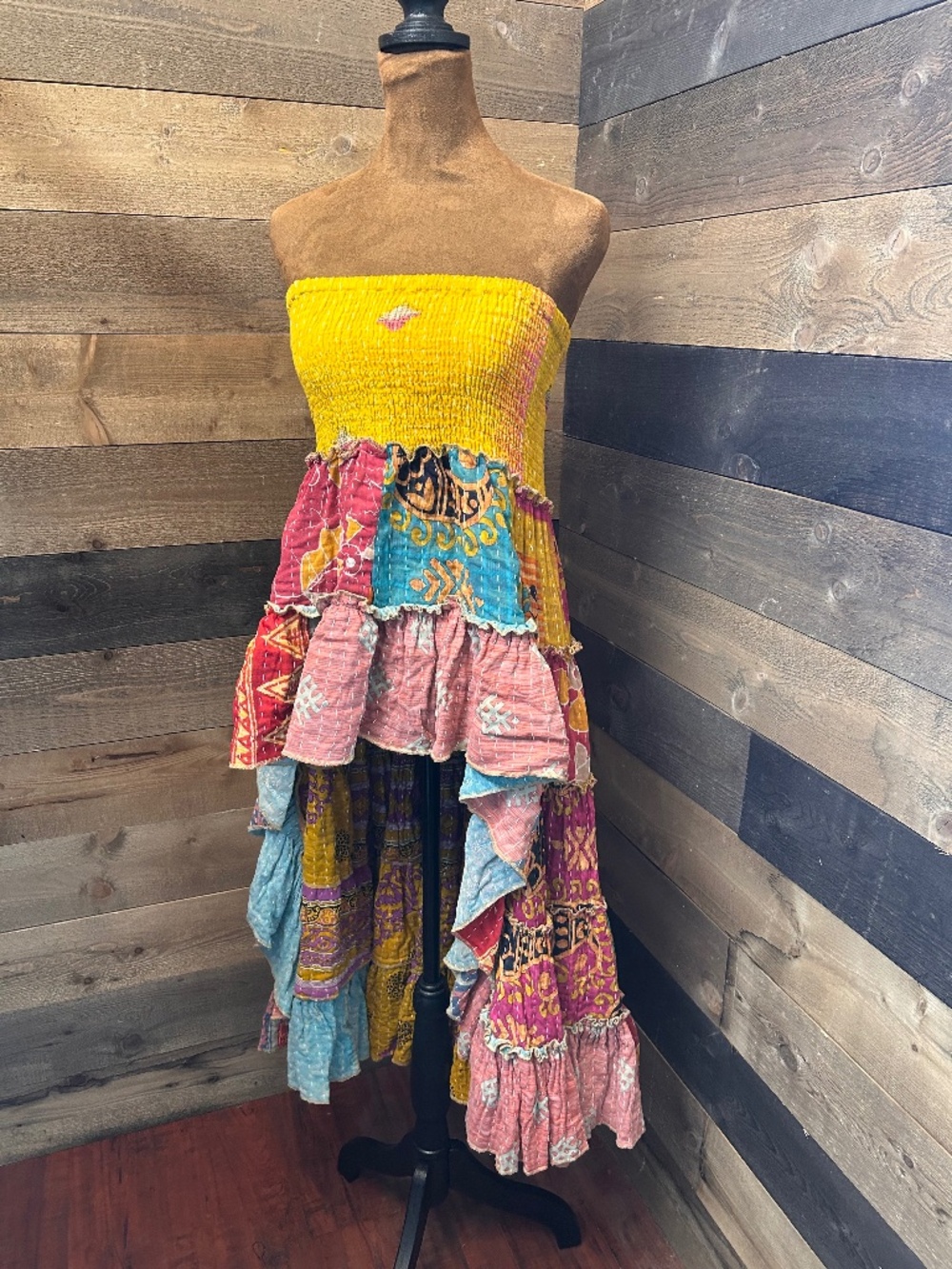 Stunning Kantha High Low Skirt